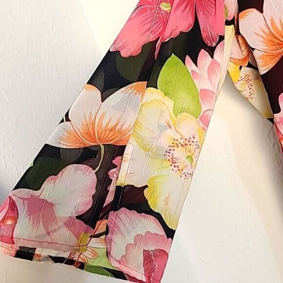 Gloria Lance Coordinated Blouse & Cami, Pink, Yellow, Green Flowers, Size 2X - Picture 5 of 8